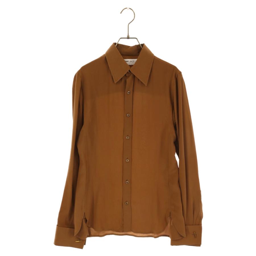 SAINT LAURENT PARIS サンローランパリ 21AW シルク 長袖シャツ 