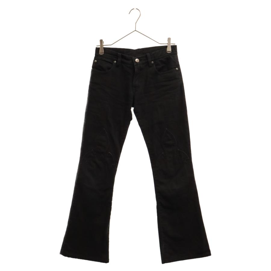 CHROME HEARTS クロムハーツ FLEURKNEE DNM PANTS フレアニー ステッチ CHROME HEARTS FLEURKNEE DNM PANTS BLACK