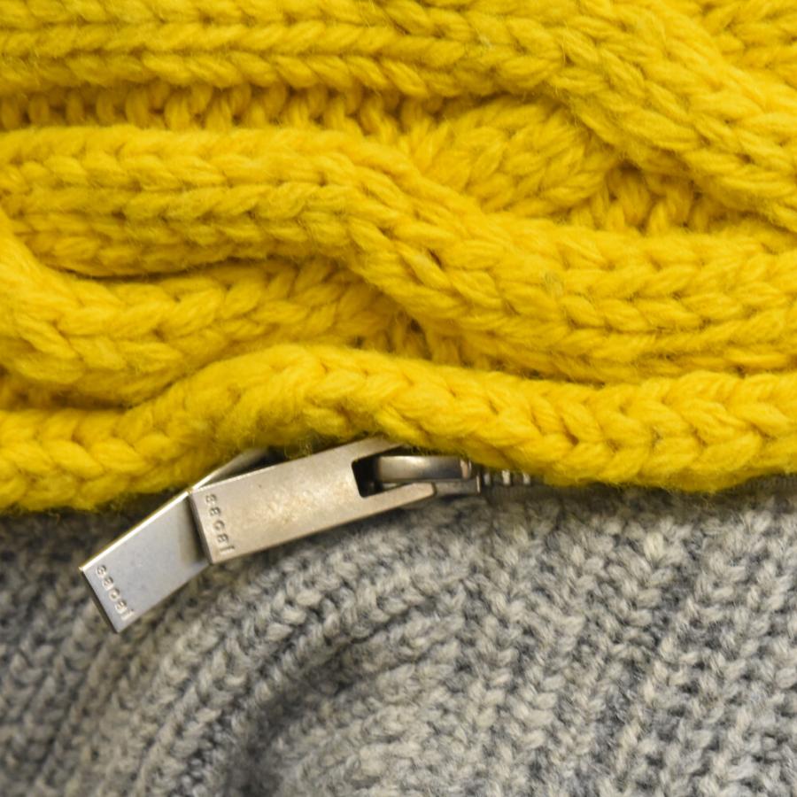 Sacai サカイ コントラストパネル 切替 ニットセーター グレー 