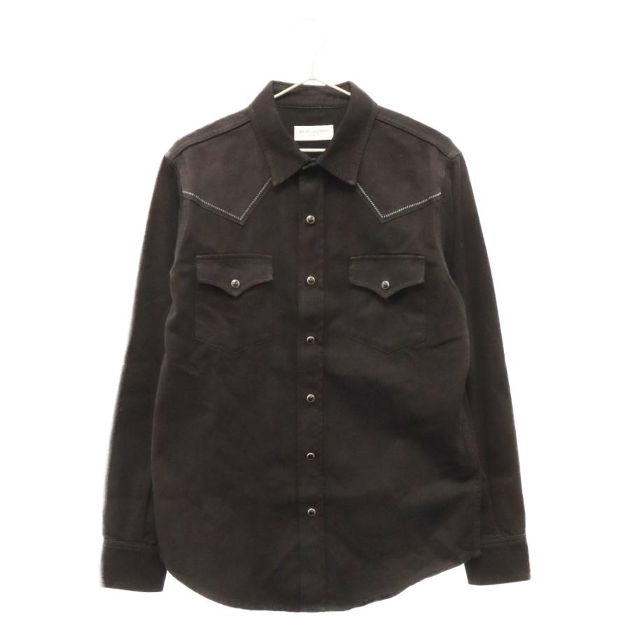 SAINT LAURENT ブラック長袖シャツ SAINT LAURENT ブラック 長袖シャツ