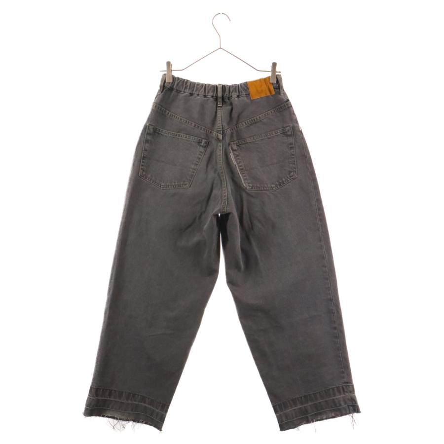 NEON SIGN ネオンサイン W BLACK UNHEMMED WIDE DENIM SLACKS N1522 
