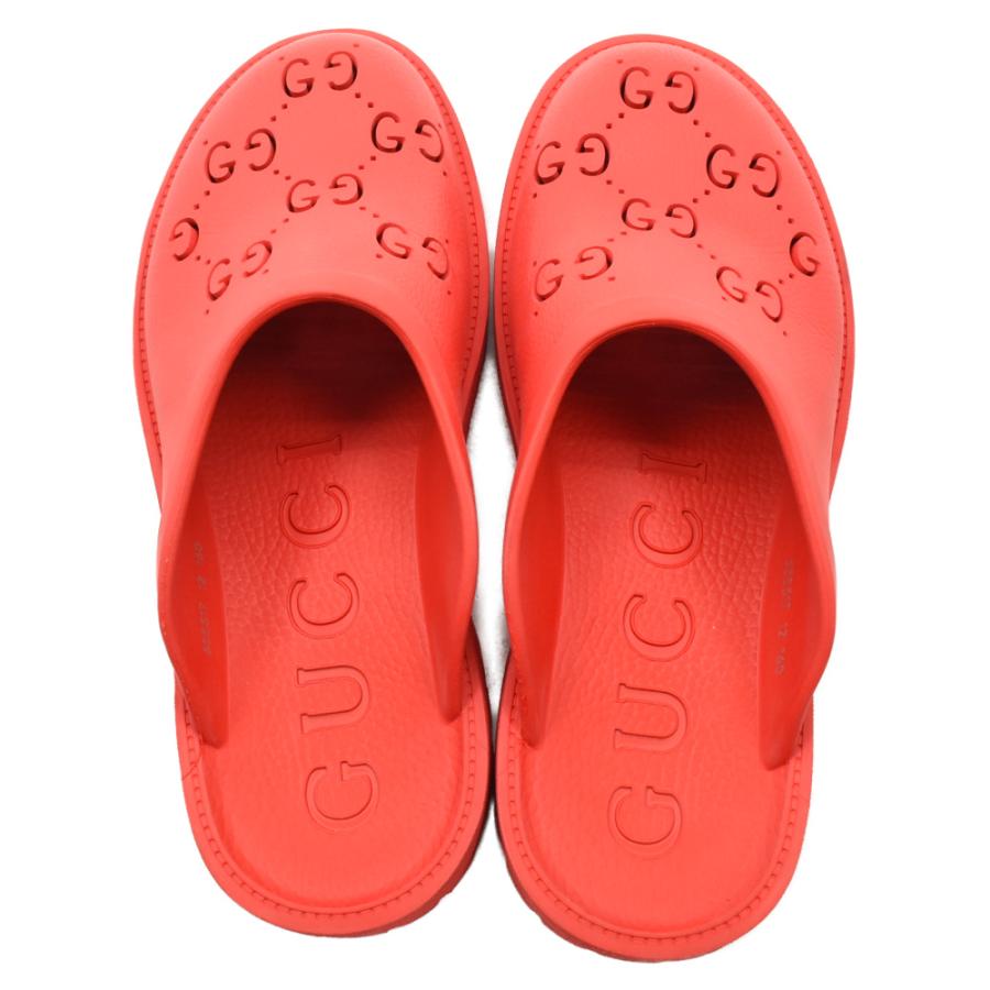 GUCCI グッチ パーフォレーテッドGG ラバースリッポン サンダル レッド 655517｜shopbring｜05