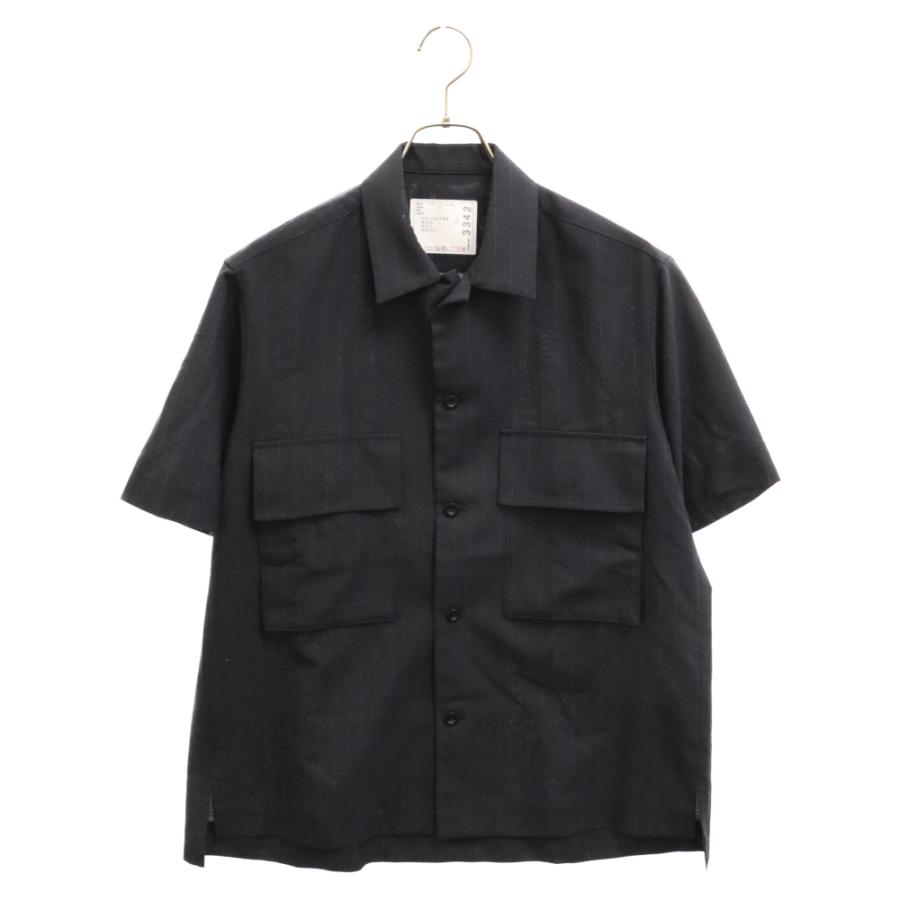Sacai サカイ 24SS Chalk Stripe Shirt チョークストライプ半袖シャツ 