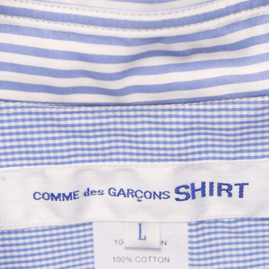 COMME des GARCONS SHIRT コムデギャルソンシャツ 24SS L/S STRIPE SHIRT ドローストリングストライプ長袖シャツ FM-B046 ブルー｜shopbring｜05