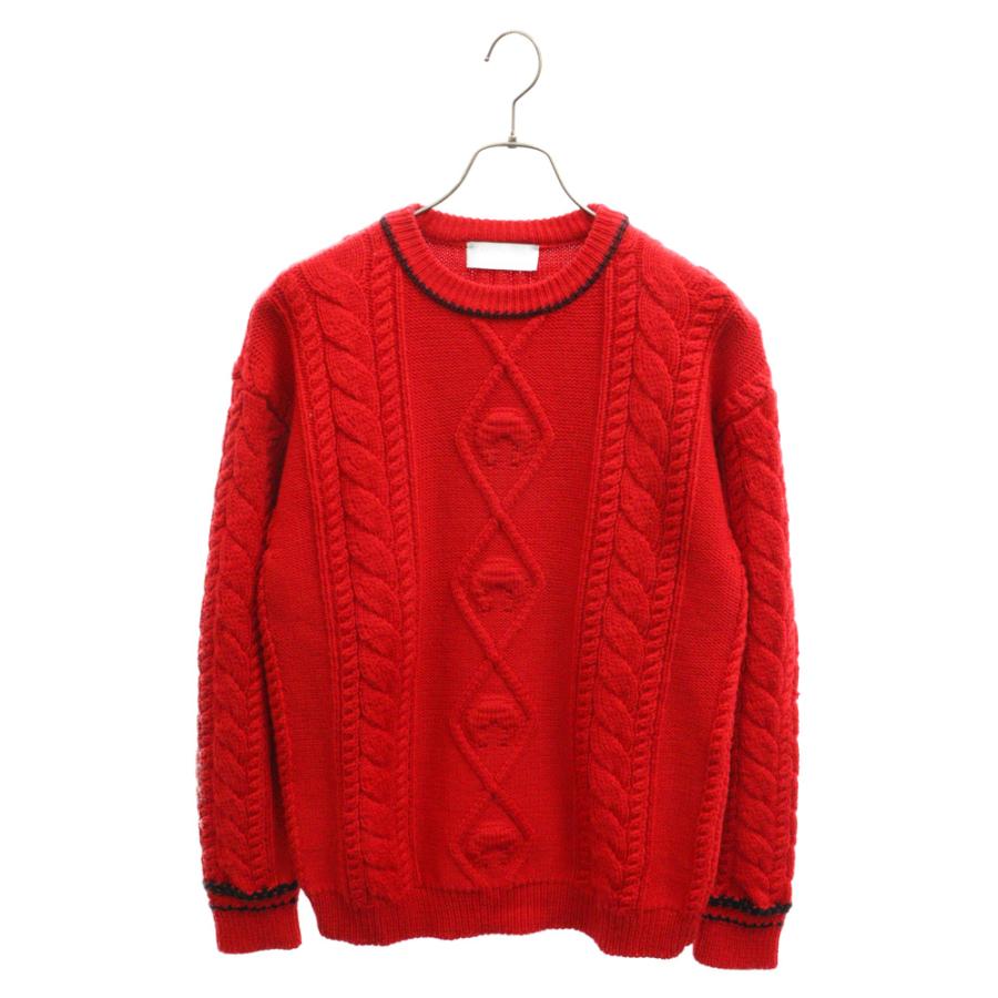 MARINE SERRE マリーン セル WHITE LINE MOON CREWNECKKNITSWEATER 