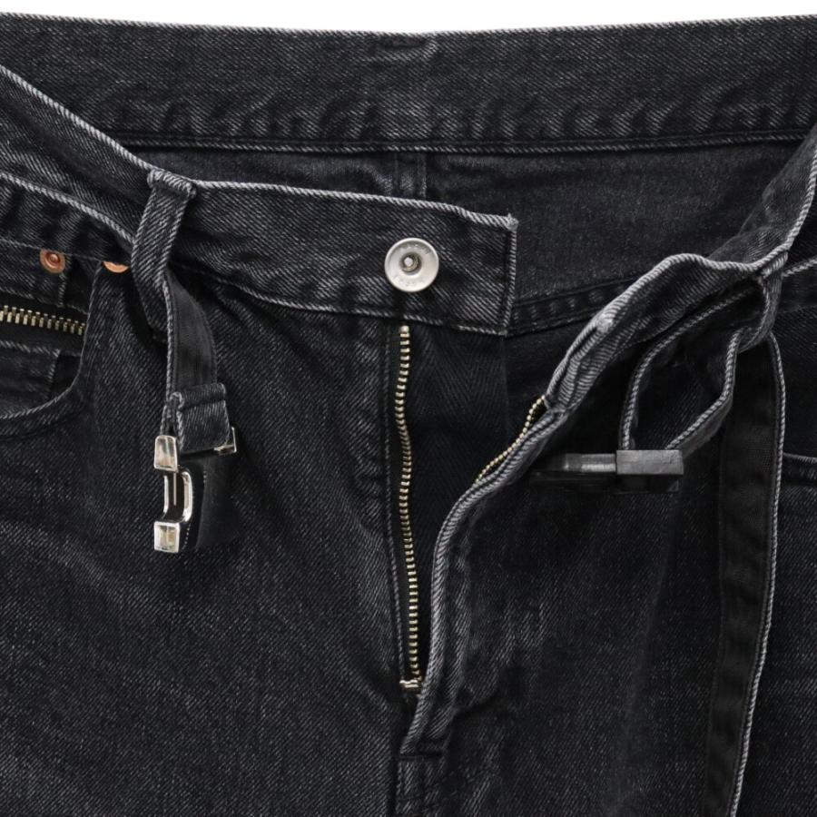 Sacai サカイ 23SS ベルテッド ブーツカット デニムパンツ ブラック 23 