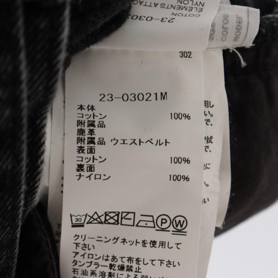 Sacai サカイ 23SS ベルテッド ブーツカット デニムパンツ ブラック 23 