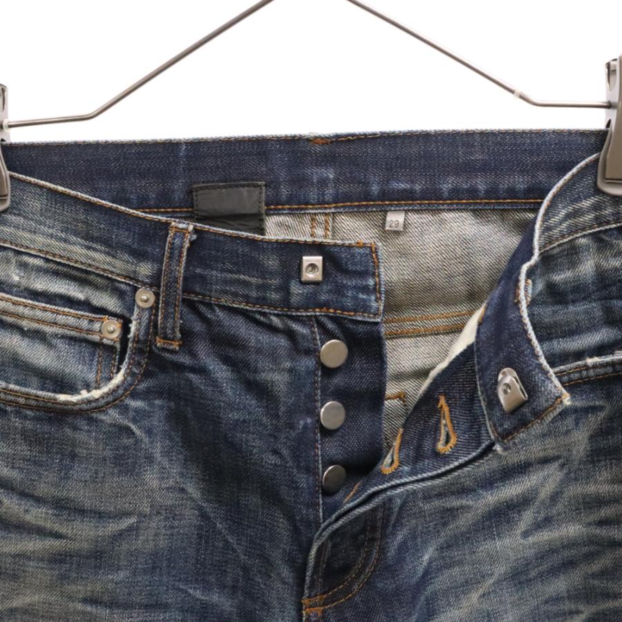 Dior HOMME ディオールオム 10AW ボタンフライ クラッシュ スキニーデニムパンツ インディゴ OW31J2221591 ...