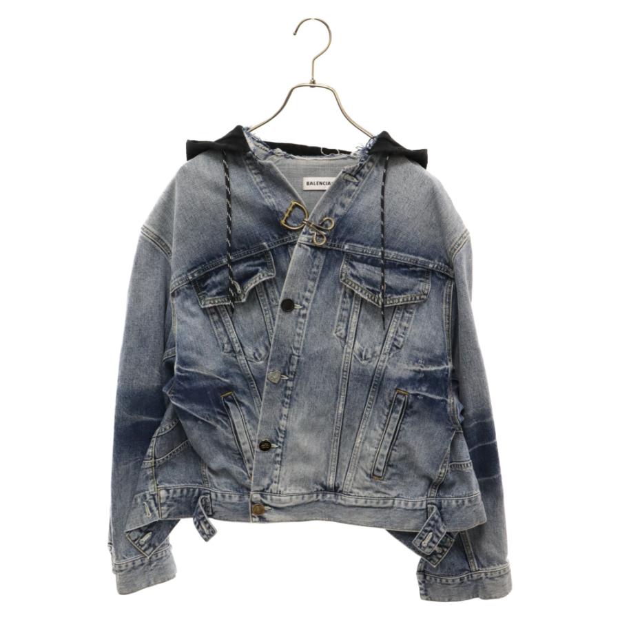 BALENCIAGA バレンシアガ 装飾変形フーデッドデニムジャケット BALENCIAGA バレンシアガ 装飾変形フーデッドデニムジャケット