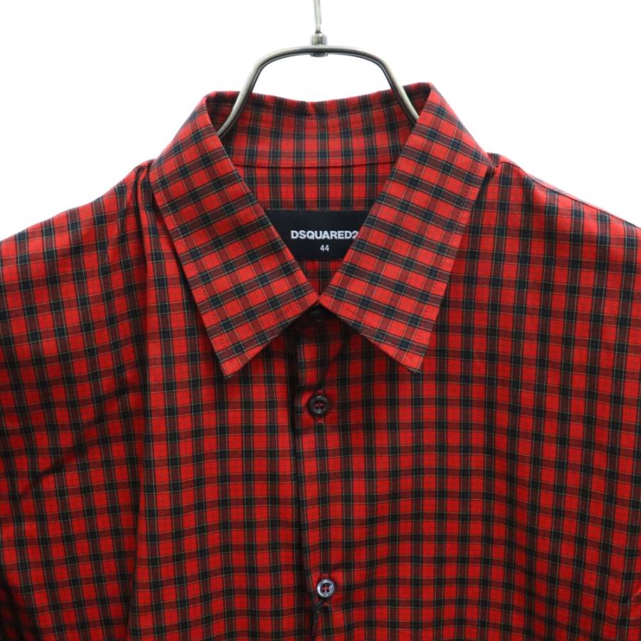 DSQUARED2 ディースクエアード チェック長袖シャツ S74DM0247 レッド 