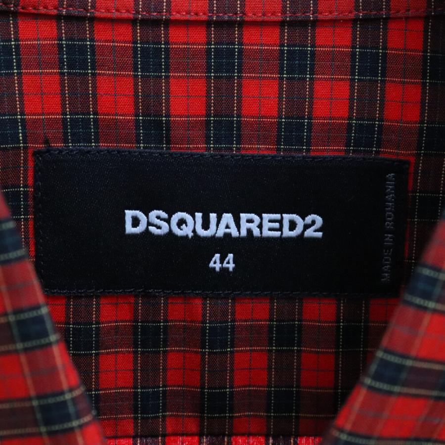 DSQUARED2 ディースクエアード チェック長袖シャツ S74DM0247 レッド 