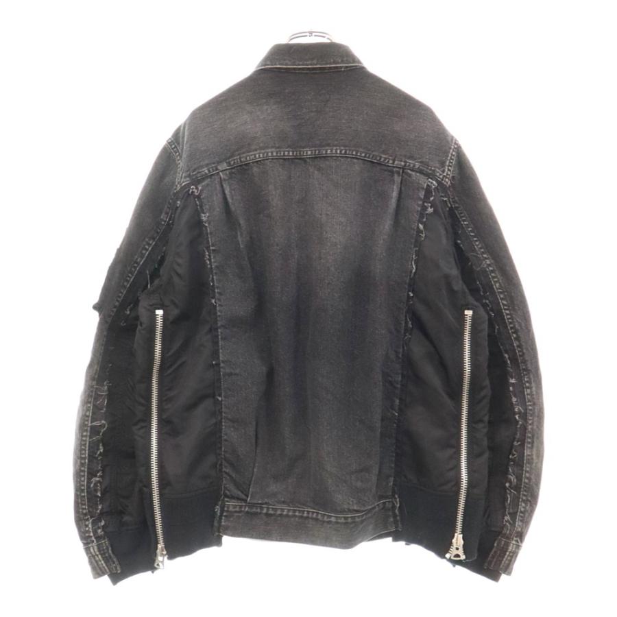 sacai Sacai サカイ 21AW ダメージ加工 ドッキング MA-1 デニム sacai Sacai サカイ 21AW ダメージ加工 ドッキング MA-1 デニム