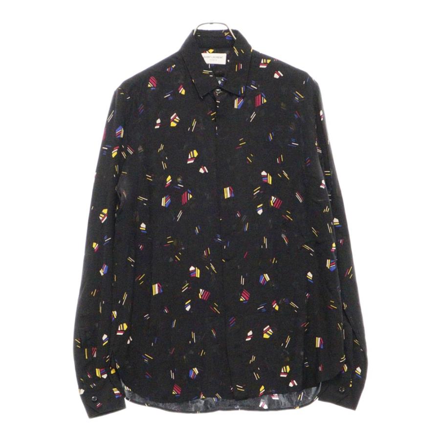 SAINT LAURENT PARIS サンローランパリ 21SS 総柄 シルク 長袖 SAINT LAURENT PARIS サンローランパリ 21SS 総柄 シルク 長袖