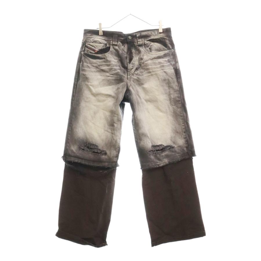 DIESEL ディーゼル P-HANS 5-Pocket Pants With Layered Leg 5 DIESEL ディーゼル P-HANS 5-Pocket Pants With Layered Leg 5