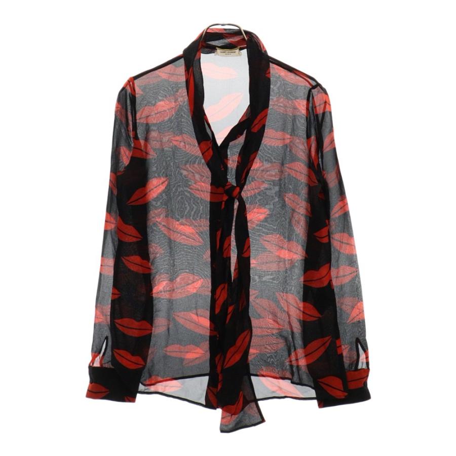 SAINT LAURENT リップ シャツ シルク サンローラン パリ