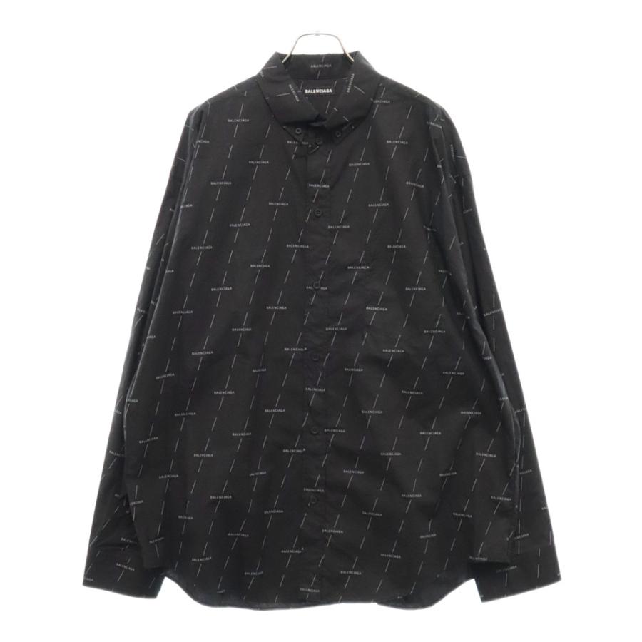 BALENCIAGA バレンシアガ 21SS ロゴ 総柄コットン 長袖シャツ 642265 
