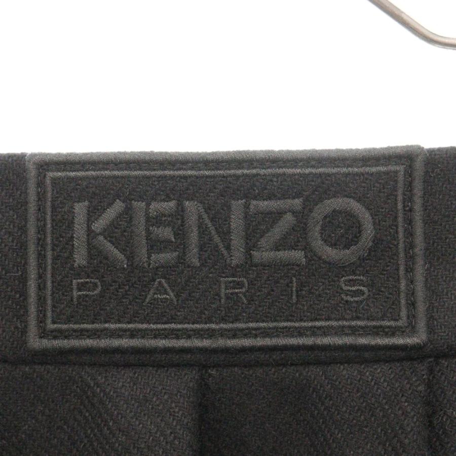 KENZO ケンゾー パッチ付き ウール ツイード プリーツ スカート  
