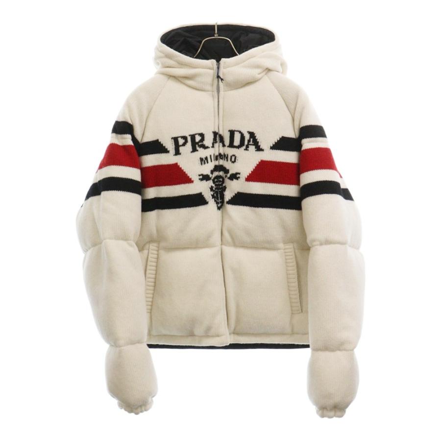 PRADA プラダ ウールカシミヤ混紡 ロゴジャガードダウン PRADA プラダ ウールカシミヤ混紡 ロゴジャガードダウン
