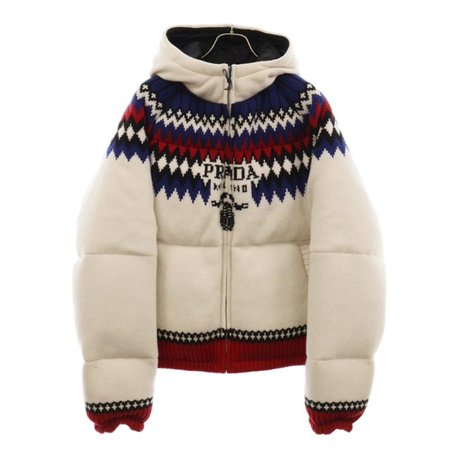 PRADA プラダ ウールカシミヤ混紡 ノルディック柄ロゴダウン PRADA プラダ ウールカシミヤ混紡 ノルディック柄ロゴダウン