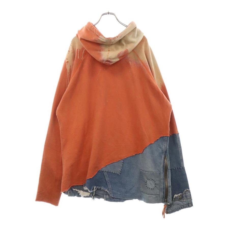 Greg Lauren デニムパッチワークのパーカー Greg Lauren デニムパッチワークのパーカー Greg Lauren（グレッグ