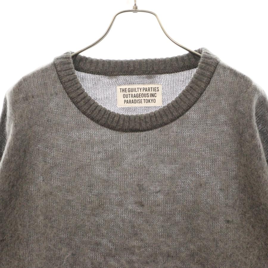 ワコマリア モヘア クルーネックニット セーター L グレー ワコマリア モヘア クルーネックニット セーター L グレー