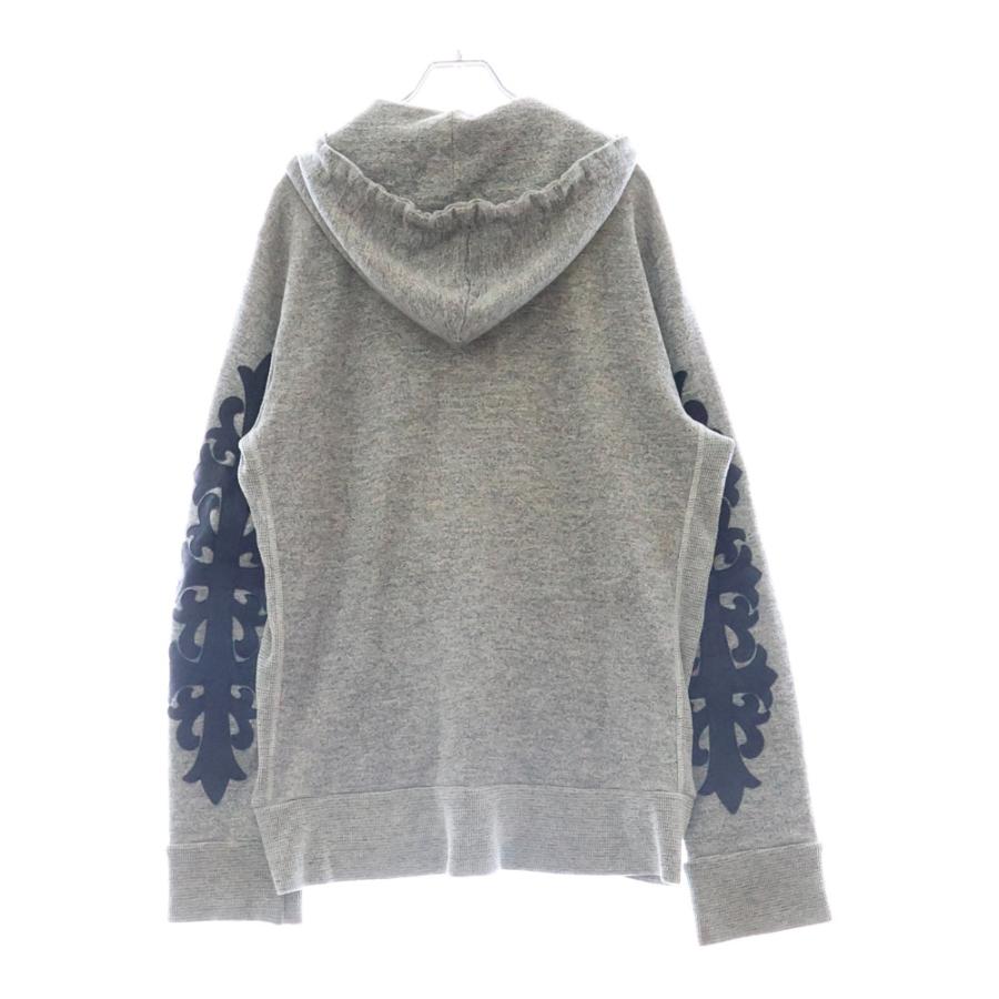 CHROME HEARTS クロムハーツ OLD SWTSHRT HD ZIP FLORAL LTHR
