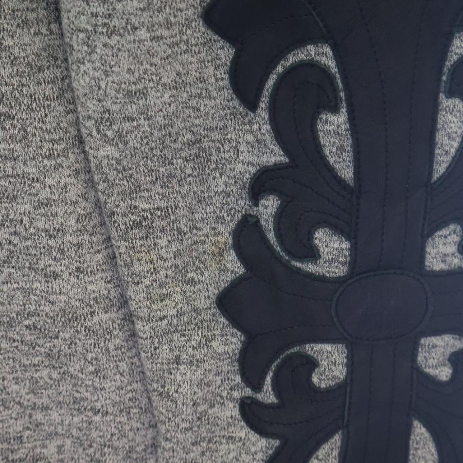 CHROME HEARTS クロムハーツ OLD SWTSHRT HD ZIP FLORAL LTHR