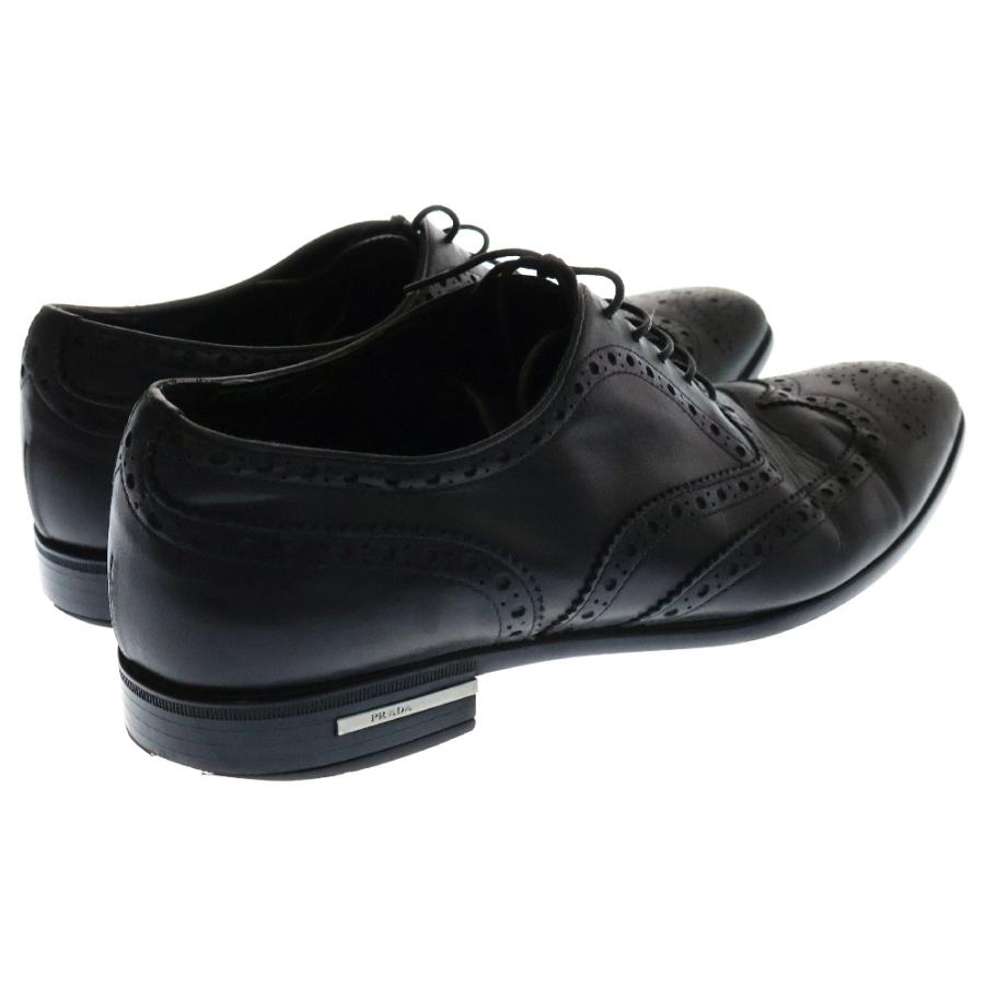 【専用商品】PRADA ウィングチップ レースアップシューズ　黒 PRADA（プラダ） ウィングチップ フルブローグ レースアップレザー
