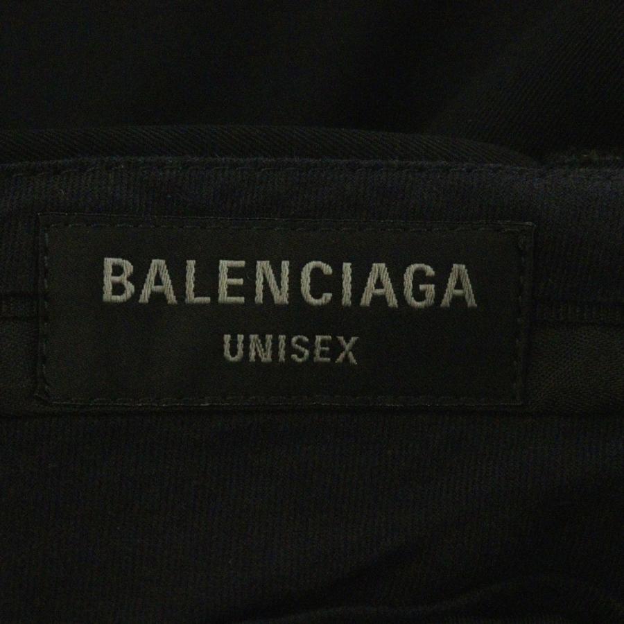 BALENCIAGA バレンシアガ ロゴ刺繍 ブラック ワイドスラックス パンツ BALENCIAGA(バレンシアガ) Logo Elasticated Waist Wide Leg