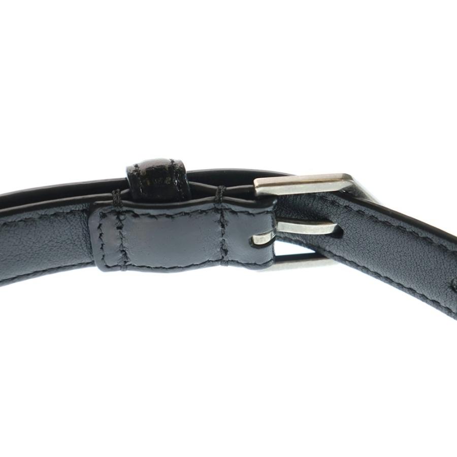 SAINT LAURENT PARIS サンローランパリ シルバーバックルナローベルト