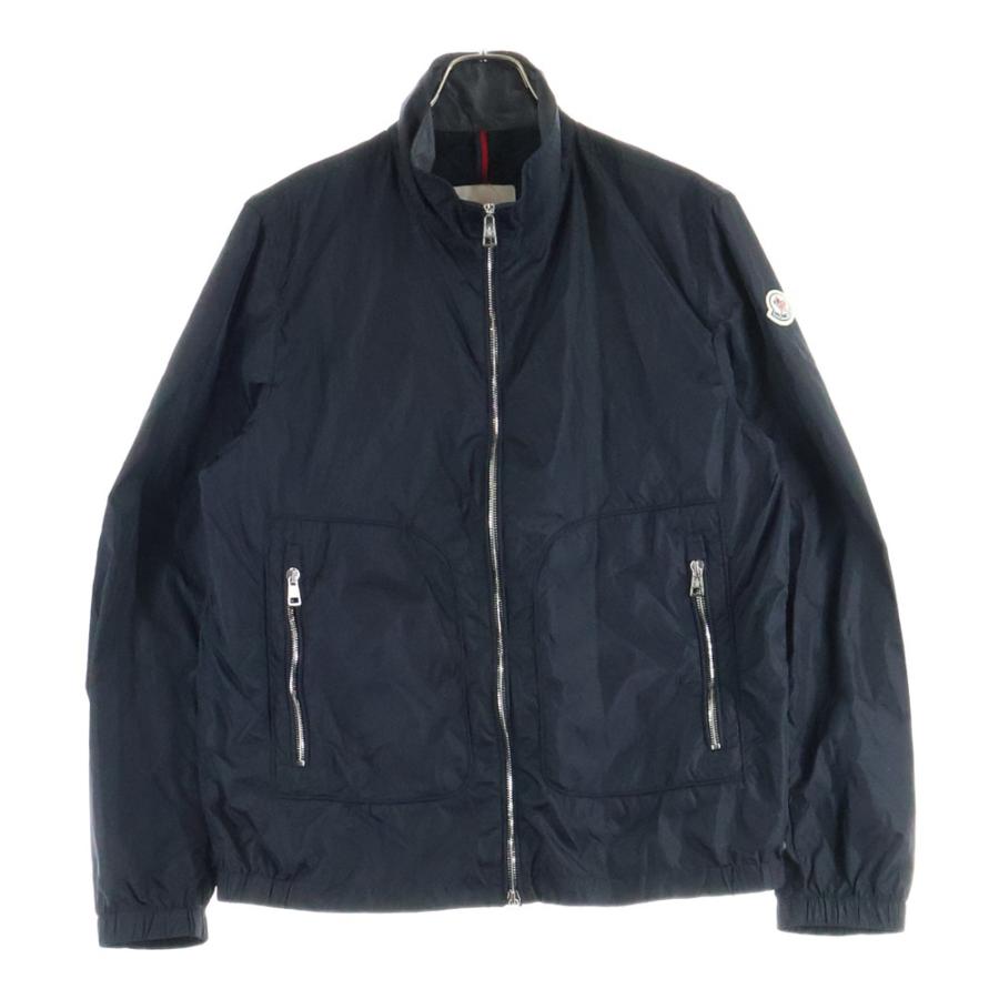 美品！L相当！モンクレール　ライダース　ナイロンジャケット　ロゴワッペン　黒 美品！L相当！モンクレール ライダース ナイロンジャケット ロゴ