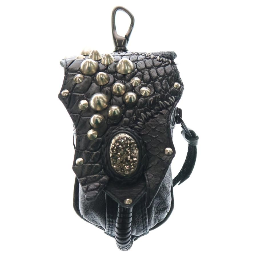 KMRii（ケムリ） レザースタッズ ウエストポーチ ブラック : BRING