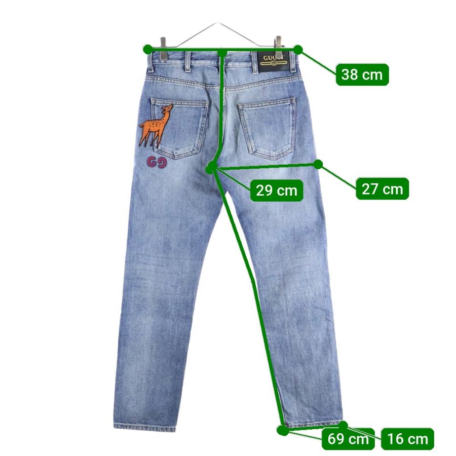 GUCCI（グッチ） アニマル刺繍 GGロゴデザイン デニムパンツ