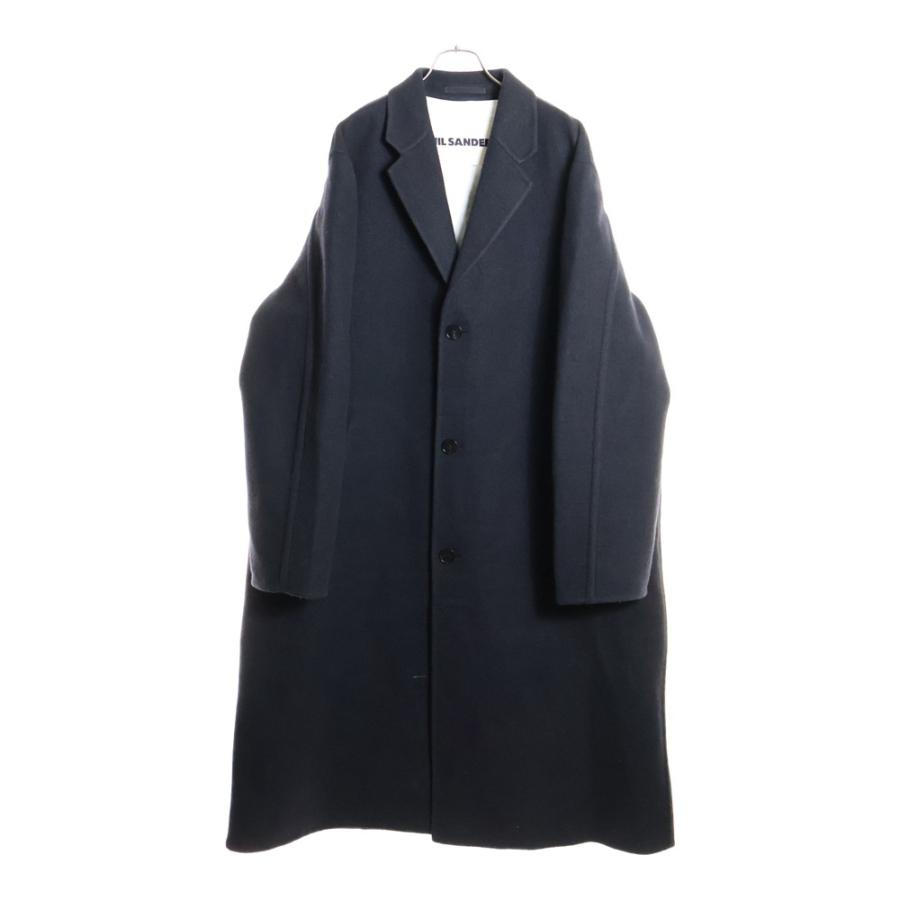 美品✨ジルサンダー フロントダブルジップロングコート ウール ネイビー 34 JIL SANDER（ジルサンダー） 22AW WORDROBE W SPORT COAT ロングコート