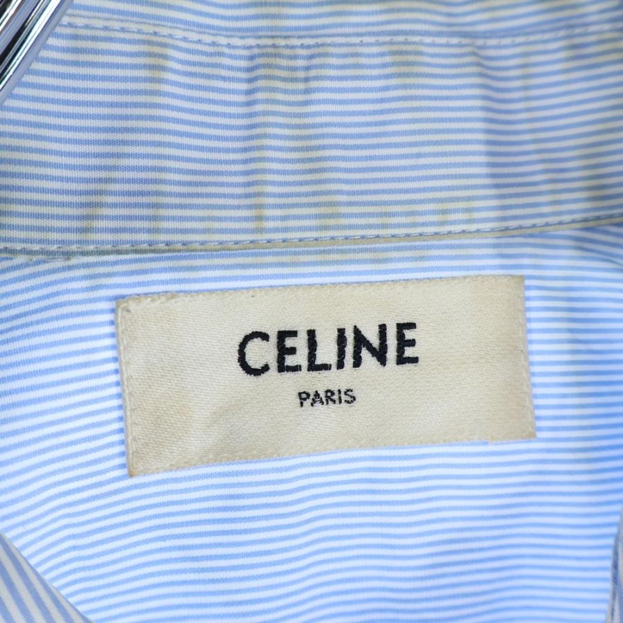 CELINE（セリーヌ） コットン ストライプ 長袖シャツ ブルー 0FC5940S