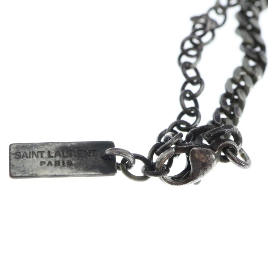 SAINT LAURENT チェーンネックレス ロゴプレート　サンローラン SAINT LAURENT PARIS サンローランパリ ロゴプレート付き チェーン