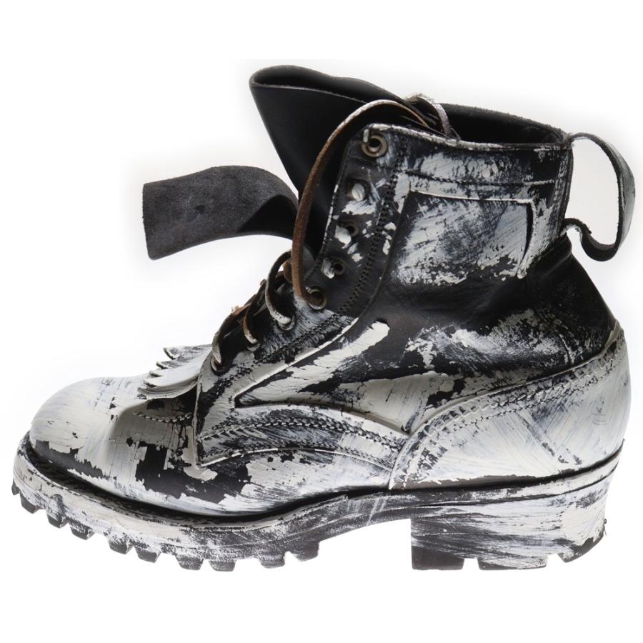 Maison Martin Margiela メゾンマルタンマルジェラ SIERRA BOOTS シエラブーツ ペイント加工 ブラック/ホワイト S58WU0421 P8192 Maison Martin Margiela メゾンマルタンマルジェラ SIERRA BOOTS