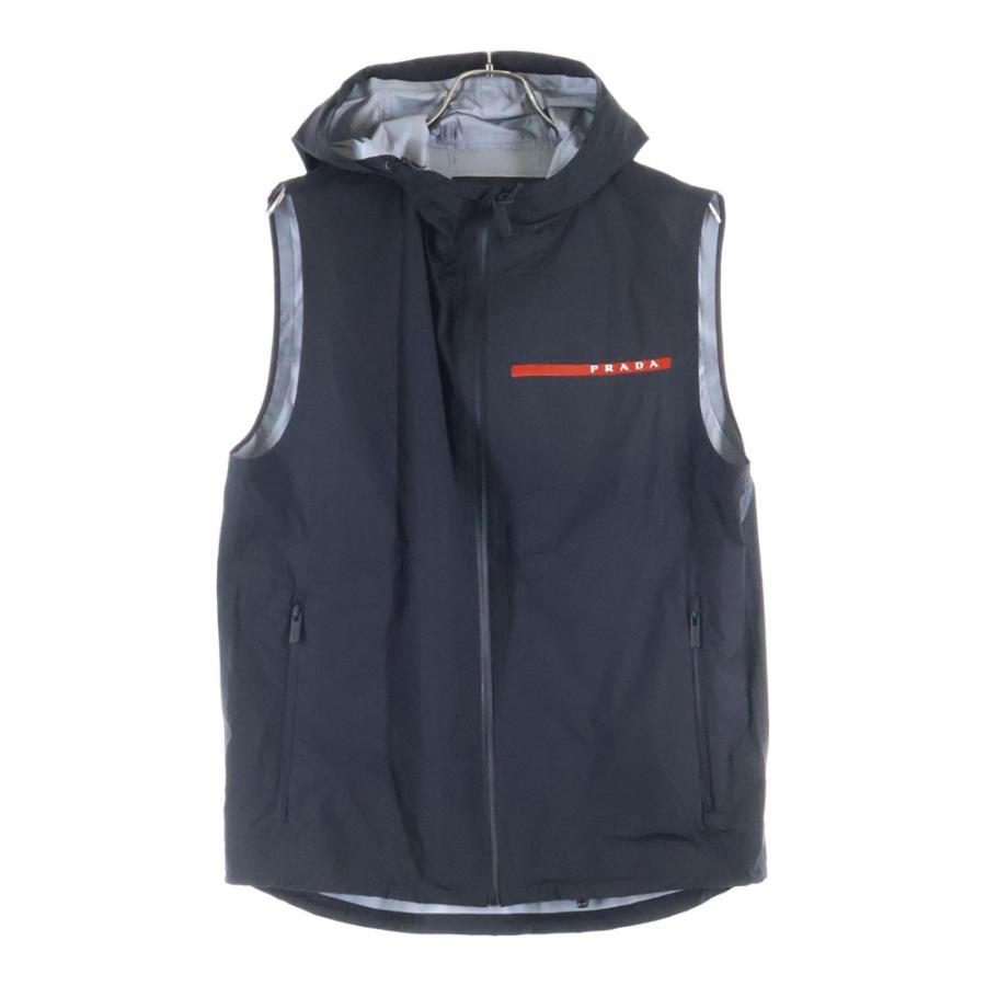 prada フード付きナイロンベスト PRADA SPORT（プラダスポーツ） Linea Rossa リネアロッサ ロゴ フード