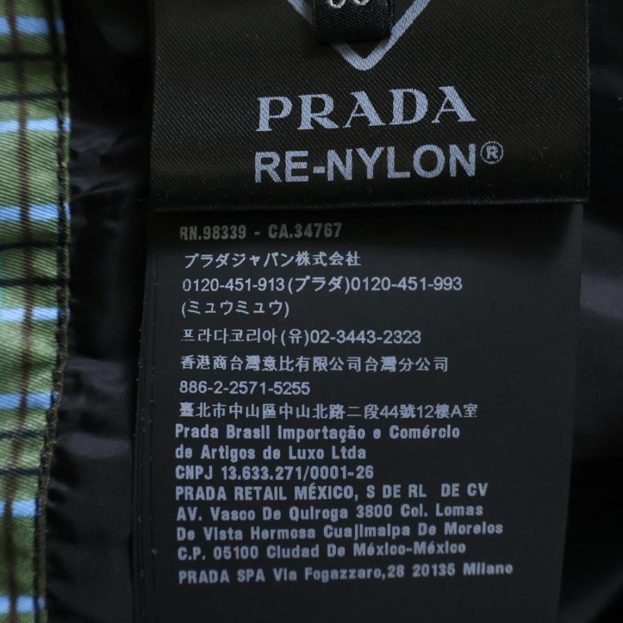 PRADA（プラダ） Re-Nylon トライアングルロゴ チェック柄 フーデッド