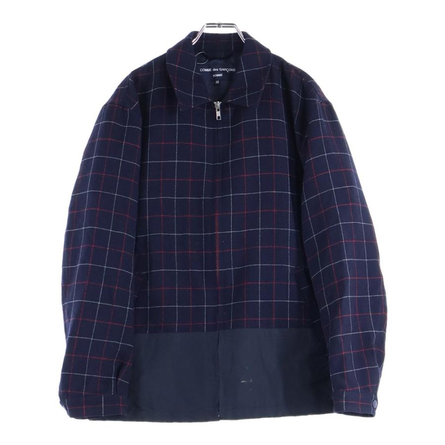 COMME des GARCONS チェックウールジャケット コムデギャルソン コムデギャルソンCOMME des GARCONSブロックチェックラウンドカラー