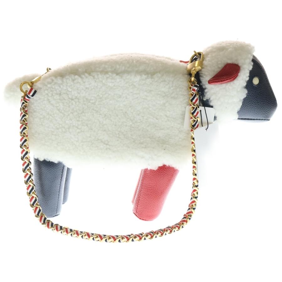 THOM BROWNE トムブラウン Sheep Shearling Shoulder Bag シープシェアリング ショルダーバッグ ホワイト THOM BROWNE（トム ブラウン） Sheep Shearling Shoulder Bag シープ