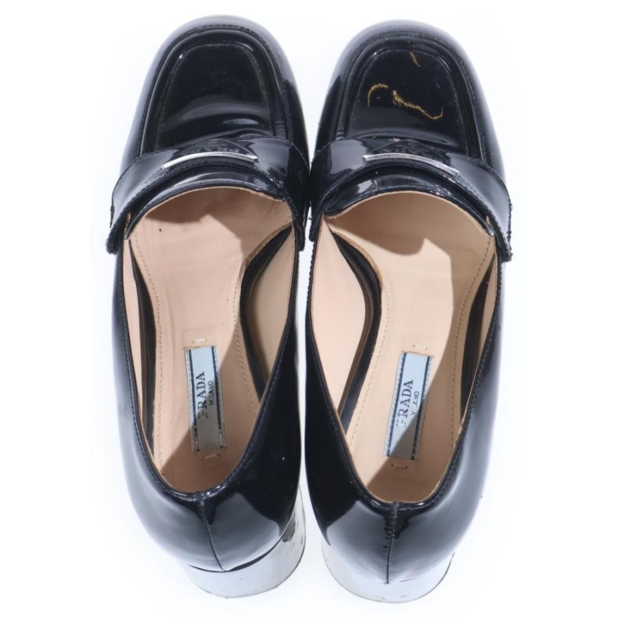 美品⭐︎PRADA チョコレートハイヒールローファー PRADA（プラダ） チョコレート ブラッシュド レザー ハイヒール