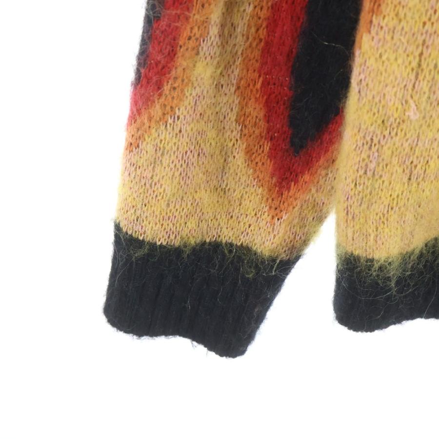 Needles ニードルス 23AW×BEAMS JAPAN ビームス フレイムパターン ニットカーディガン ブラック/レッド NS1566_4