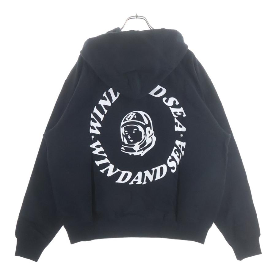 ウィンダンシー パーカー バックロゴ ロゴ刺繍 黒 パイル L BE YOUTH WIND AND SEA（ウィンダンシー） ×BILLIONAIRE BOYS CLUB ビリオネア