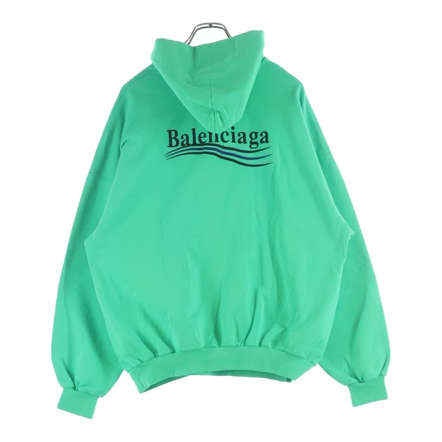 BALENCIAGA ロゴ パーカー ホワイト グリーン 中古・古着通販】BALENCIAGA (バレンシアガ) パーカー グリーン サイズ