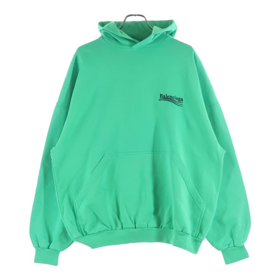 BALENCIAGA ロゴ パーカー ホワイト グリーン 中古・古着通販】BALENCIAGA (バレンシアガ) BBロゴ パーカー グリーン