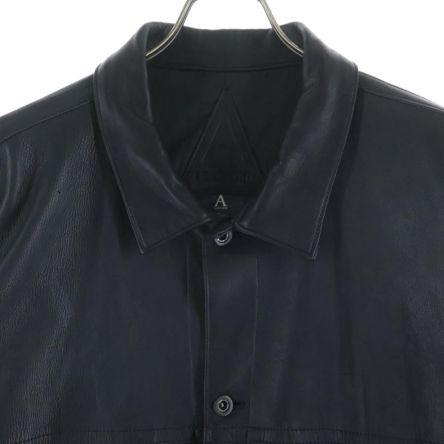A LEATHER/エーレザー TRUCKER JACKET トラッカージャケット ブラック AUJ240005617の画像