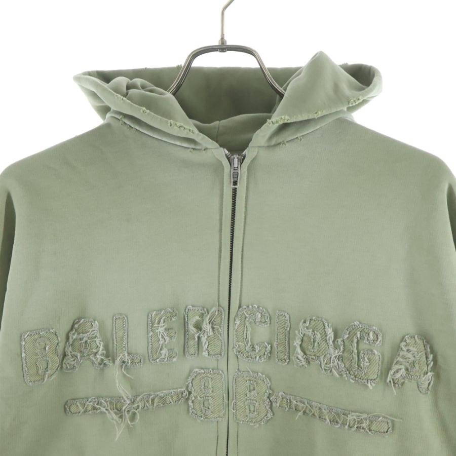 balenciaga 24AW トライバル ダメージ フーディー パーカー BALENCIAGA（バレンシアガ） 24AW Regular Zip Up Hoodie ダメージ加工