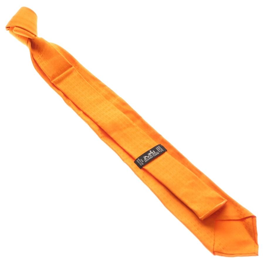 【美品】エルメス　ネクタイ　ファソネ　H柄　オレンジ　高級シルク HERMES（エルメス） ファソネ H柄 シルクネクタイ オレンジ : BRING