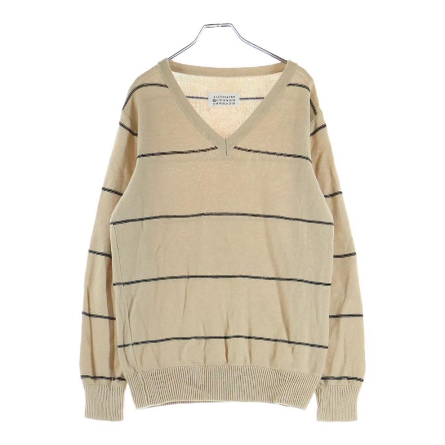 マルジェラ　ミスディアナ　コットンベスト Maison Margiela（メゾンマルジェラ） ミスディアナ期 Vネックボーダー